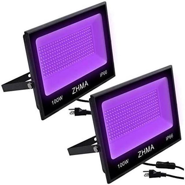 2 Pack 100W LED Black Lights for Glow Party UV Flood Light