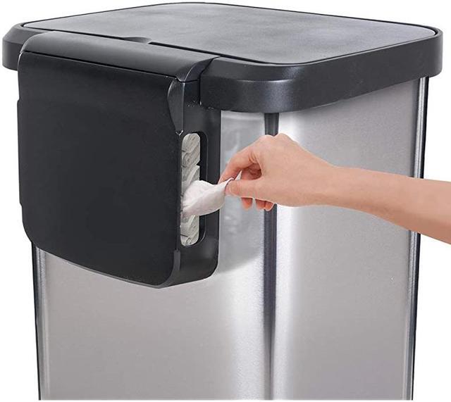 GLAD 20 Gallon Plastic Kitchen Trash Can Step on Garbage Can With Lid & Bag  Ring