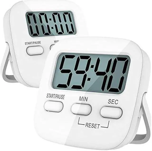 Main image of Kitchen Timer for Cooking, Digital Timer for Kids, Egg Timer, Magnetic Stopwatch Clock Timer for Classroom, Teacher, Study, Exercise, Oven, Baking, Desk - AAA Battery Included - 2 Pack