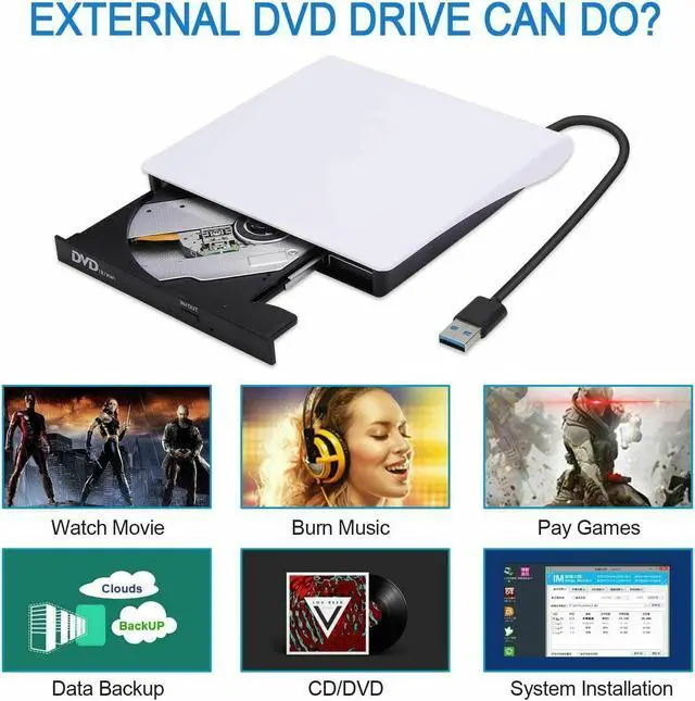 Alt view image 6 of 7 - Slim External CD DVD Drive USB 3.0 Disc Player Burner Writer For Laptop PC Mac