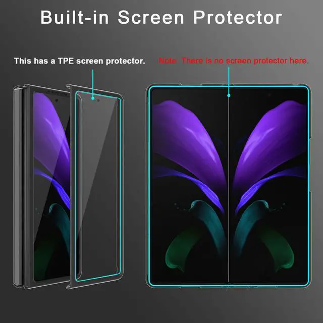 Alt view image 4 of 7 - For  Galaxy Z Fold 2 5G Full Body Phone Case +Built-In Screen Protector