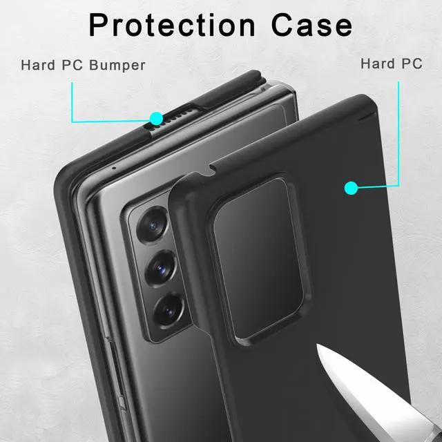 Alt view image 6 of 7 - For  Galaxy Z Fold 2 5G Full Body Phone Case +Built-In Screen Protector