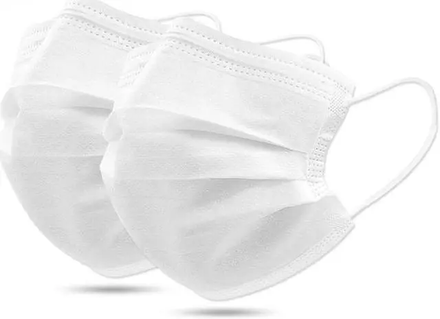 Alt view image 6 of 7 - 100PCS Disposable Face Masks 3-layer Elastic Earloop Dustproof Anti-bacteria Spit Splash Protection for Health Care White