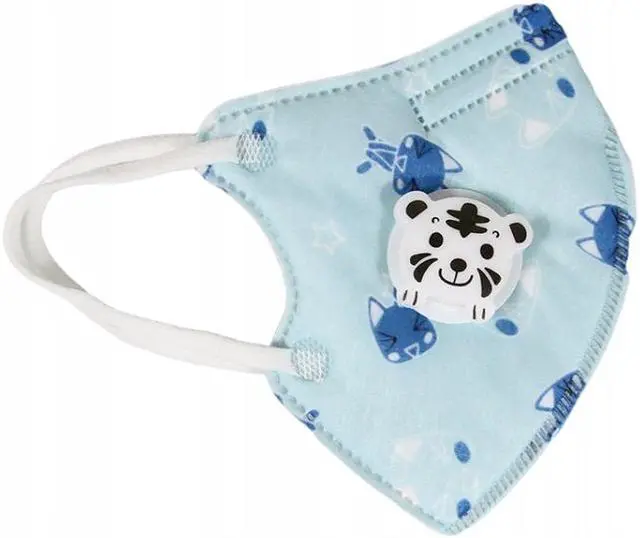 Alt view image 2 of 6 - 30PCS Reusable Kids KN95 Mask 5-layers - Valved Face Mask Air Anti-Dust / Anti-Fog Mouth Respirator Windproof For 3 to 12 Years Old Children Blue
