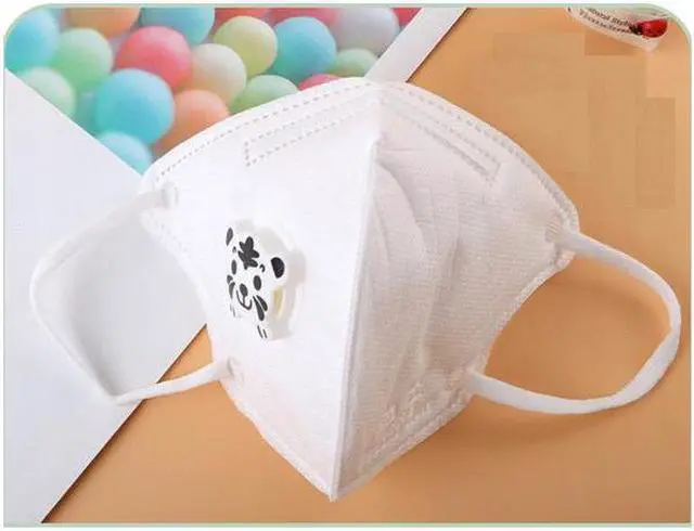 Alt view image 2 of 7 - 5PCS Kids KN95 Masks 5-layers - JINJIANG Face Mask Air Anti-Dust PM 2.5 For 5 to 16 Years Old Children White