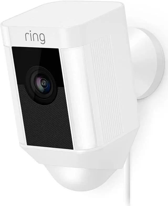 Alt view image 2 of 6 - Ring Spotlight Cam Wired - Plugged-in HD security camera with built-in spotlights, two-way talk and a siren alarm, Works with Alexa - White