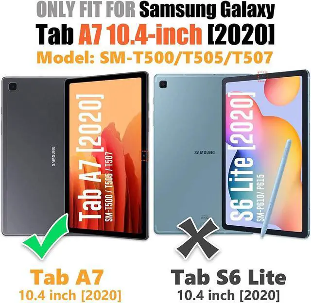Alt view image 2 of 6 - Galaxy Tab A7 10.4 Case 2020 with Screen Protector Pen Holder |  3 Layer Hard Rugged Shockproof Protective Cover W/Kickstand Hand Strap for Samsung Galaxy A7 SM-T505/SM-T500/SM-T507 | Rose