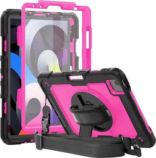 Main image of Case for iPad Air 5 2022 with Pencil Holder |  10.9 Inch iPad Air 4 Case with Screen Protector | Full Body Shockproof Rugged Protective Case W/Hand Strap Shoulder Strap for iPad Air 5th/4th Gen