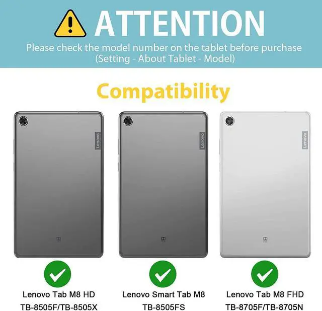 Alt view image 2 of 6 - Case for Lenovo Tab M8 8.0 inch with Screen Protector |  Full-Body Heavy Duty Rubber Case W/Rotating Stand Hand Strap Shoulder Strap for Lenovo Tab M8 TB-8505F/8505X/8505FS/8705F | Green