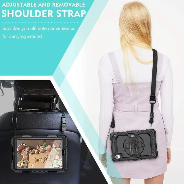 Alt view image 5 of 6 - Case for Lenovo Tab M8 HD TB-8505F TB-8505X / Smart Tab M8 TB-8505FS/ Tab M8 FHD TB-8705F with Pen Holder Screen Protector | Three Layer Durable Rubber Case W/Stand Hand Strap Shoulder Strap