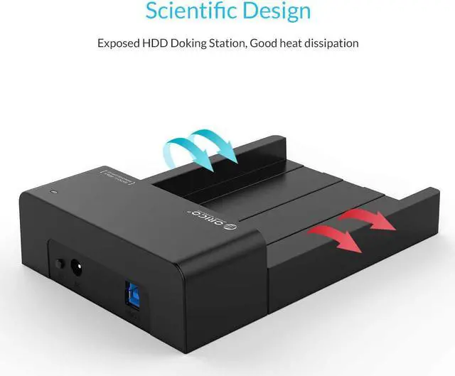 Alt view image 4 of 7 - SATA to USB 3.0 External Hard Drive Lay-Flat Docking Station for 2.5" or 3.5" HDD/SSD - Supports up to 8TB Drive