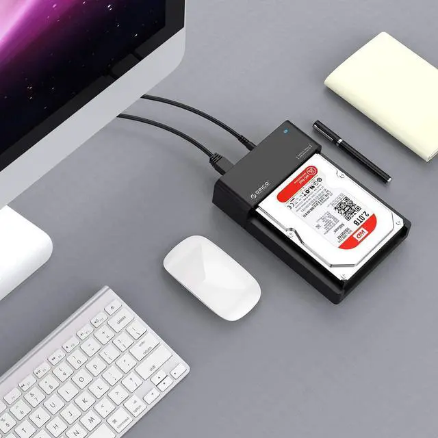 Alt view image 7 of 7 - SATA to USB 3.0 External Hard Drive Lay-Flat Docking Station for 2.5" or 3.5" HDD/SSD - Supports up to 8TB Drive