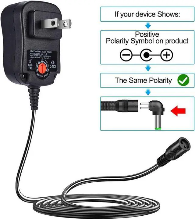 Alt view image 5 of 7 - SoulBay 12W Universal Multi Voltage AC/DC Adapter Switching Power Supply with 8 Selectable Adapter Plugs, Suitable for 3 V to 12 V Device