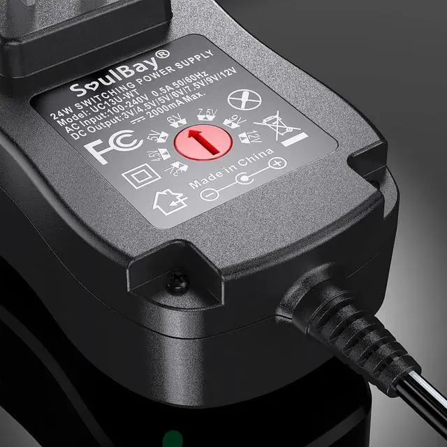 Alt view image 3 of 7 - 24W Universal AC/DC Adapter 3V 4.5V 5V 6V 7.5V 9V 12V 2A Power Supply for LED Light Strip Router HUB Speaker TV Box Household Electronics 1A 1.5A 2.0A 2000mA Amp Max Center Positive