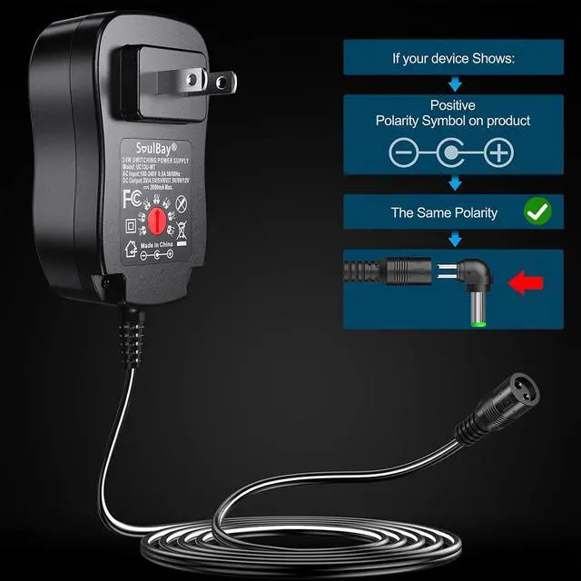 Alt view image 5 of 7 - 24W Universal AC/DC Adapter 3V 4.5V 5V 6V 7.5V 9V 12V 2A Power Supply for LED Light Strip Router HUB Speaker TV Box Household Electronics 1A 1.5A 2.0A 2000mA Amp Max Center Positive