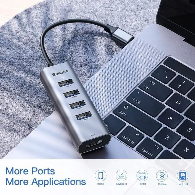 Alt view image 5 of 7 - Baseus 5-in-1 USB HubsUSB C Hub to USB 3.0,4K/30Hz HDMI Adapter for MacBook Pro 2020 2019