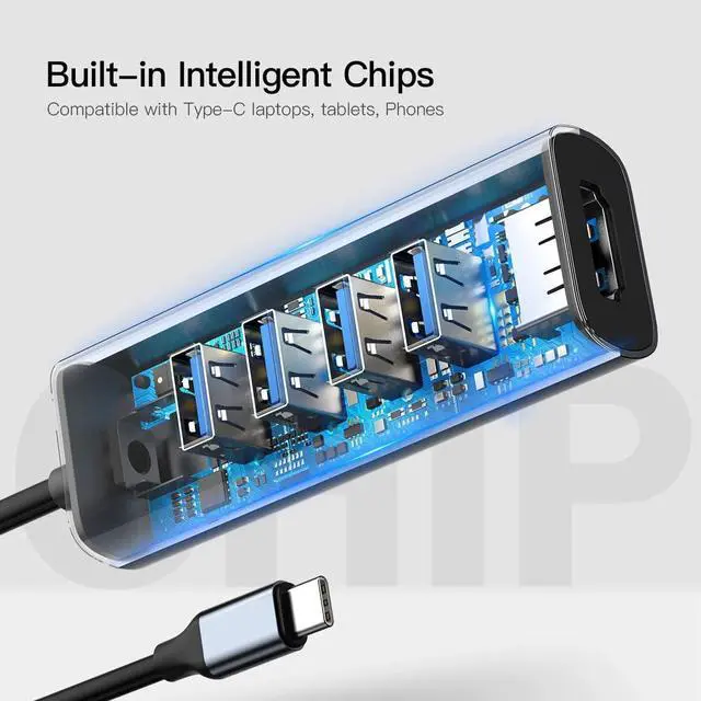 Alt view image 6 of 7 - Baseus 5-in-1 USB HubsUSB C Hub to USB 3.0,4K/30Hz HDMI Adapter for MacBook Pro 2020 2019