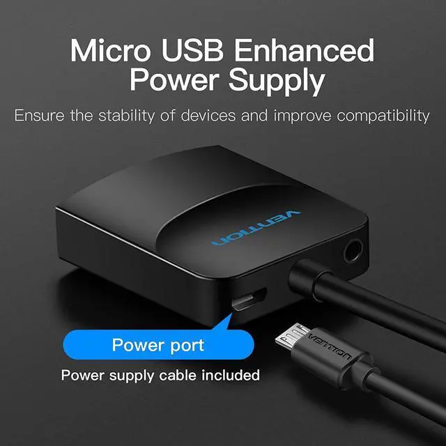Alt view image 7 of 7 - VGA to HDMI Adapter with Audio (PC VGA Source Output to TV/Monitor with HDMI Connector) VENTION 1080P VGA to HDMI Adapter Cable for Computer Desktop Laptop PC Monitor HDTV (1.5FT/0.5M)