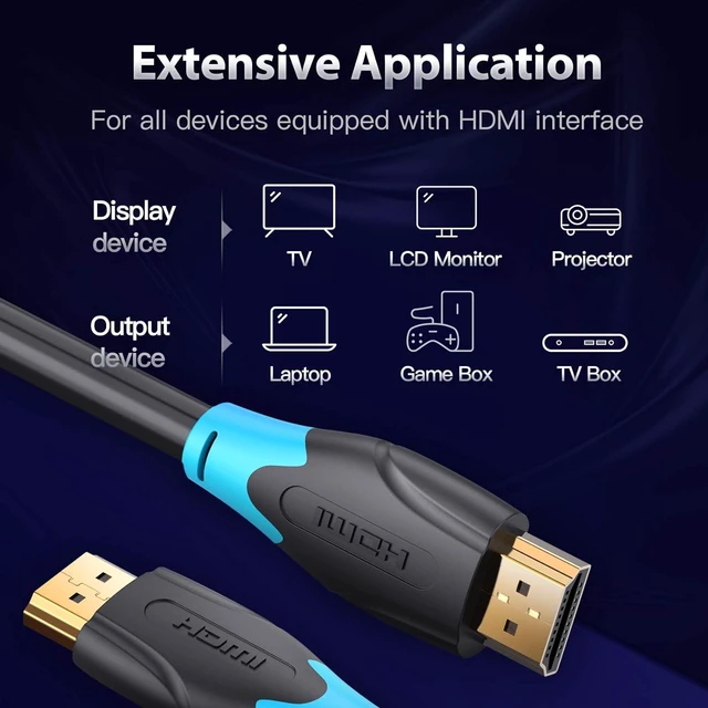 Alt view image 2 of 7 - 4K HDMI Cable 3FT, 18Gbps High Speed HDMI Cord 2.0, Support 4K 60Hz Ultra HD 1080P 3D ARC Compatible for Monitor UHD TV PC PS5 PS4