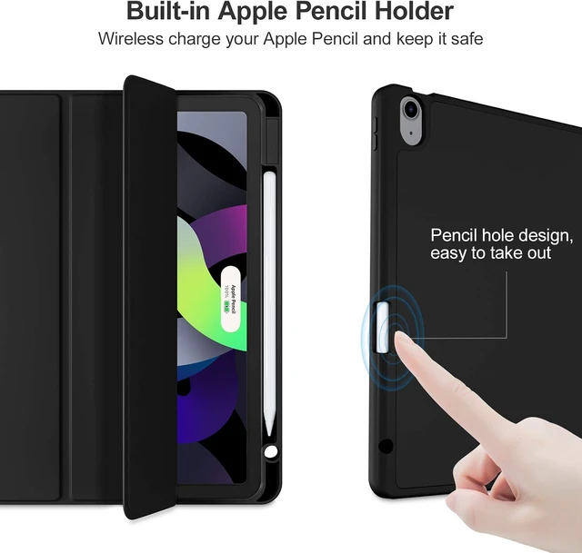 Alt view image 7 of 7 - Akkerds for iPad Air 11 Inch Case M4/M3/M2, Air 5th/4th Gen 10.9, Black