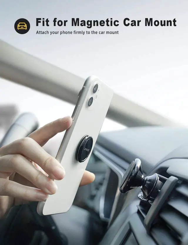 Alt view image 6 of 7 - Cell Phone Finger Ring Holder - Lamicall Phone Kickstand, Metal Grip Stand for Hand Compatible with iPhone 11 Pro XS Max XR X 8 7 6 6s Plus 5s SE, Galaxy S10 S8 S9 - Small Version