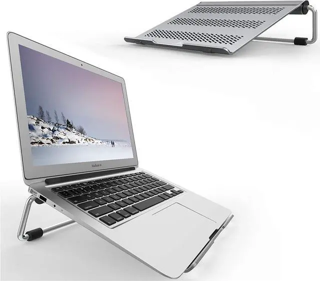 Main image of Lamicall Laptop Stand, Adjustable Notebook Stand : Ventilated Laptop Riser Holder Compatible with Laptops Such as MacBook Air Pro, Dell XPS, Microsoft, HP More Laptops up to 17 inch- Gray