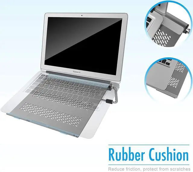 Alt view image 2 of 7 - Lamicall Laptop Stand, Adjustable Notebook Stand : Ventilated Laptop Riser Holder Compatible with Laptops Such as MacBook Air Pro, Dell XPS, Microsoft, HP More Laptops up to 17 inch- Gray