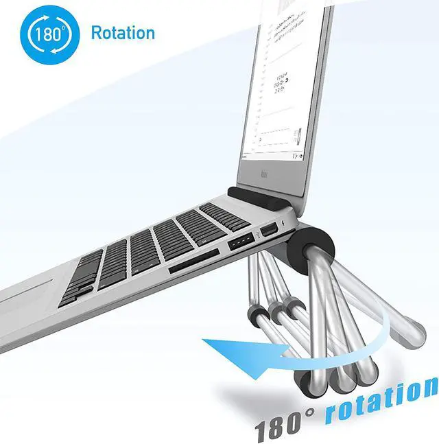 Alt view image 4 of 7 - Lamicall Laptop Stand, Adjustable Notebook Stand : Ventilated Laptop Riser Holder Compatible with Laptops Such as MacBook Air Pro, Dell XPS, Microsoft, HP More Laptops up to 17 inch- Gray