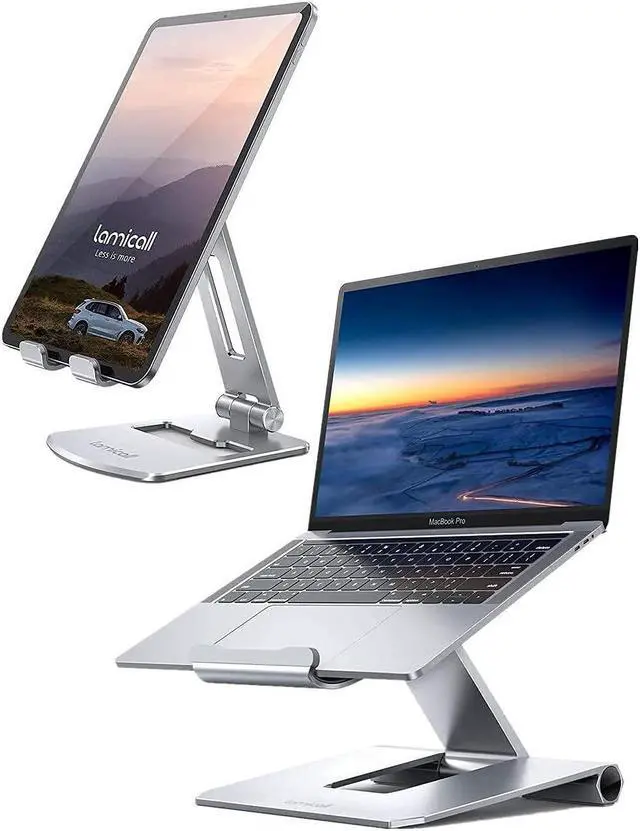 Main image of Lamicall Adjustable Tablet Stand and Adjustable Laptop Stand Bundle