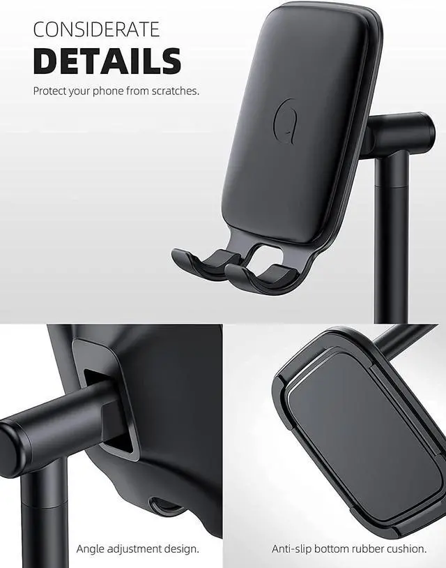 Alt view image 5 of 7 - Lamicall Cell Phone Stand for Desk - Adjustable Mobile Phone Holder Dock for Table, Desktop, Office - Combination Suit