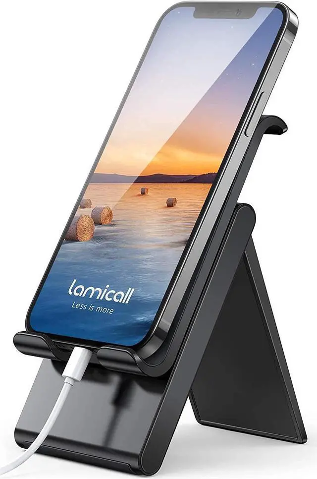 Alt view image 6 of 7 - Lamicall Cell Phone Stand for Desk - Adjustable Mobile Phone Holder Dock for Table, Desktop, Office - Combination Suit