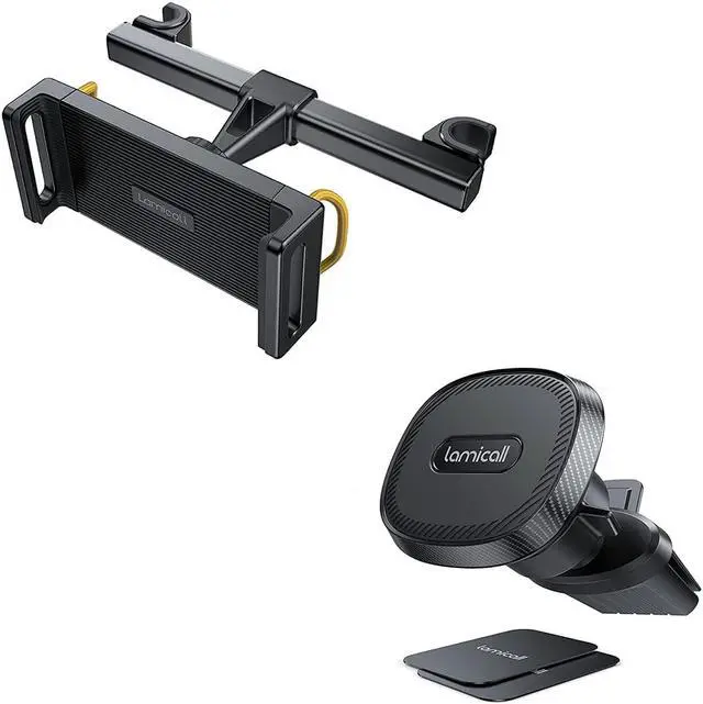 Main image of Lamicall Car Headrest Tablet Holder and Car Magnetic Phone Holder - Black