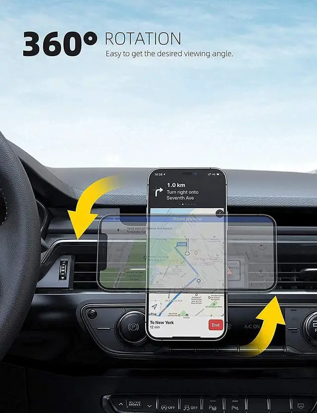 Alt view image 4 of 7 - Lamicall Car Headrest Tablet Holder and Car Magnetic Phone Holder - Black