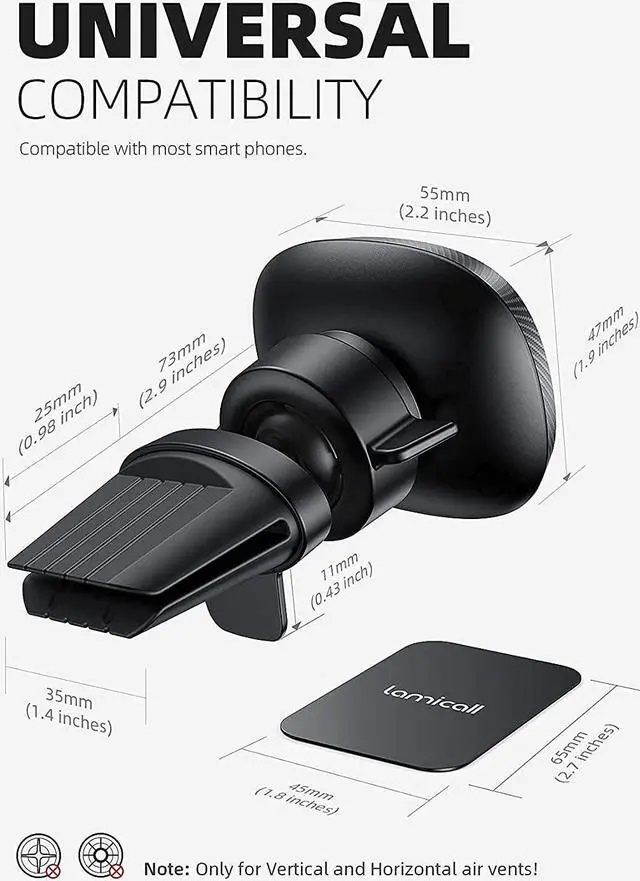 Alt view image 7 of 7 - Lamicall Car Headrest Tablet Holder and Car Magnetic Phone Holder - Black