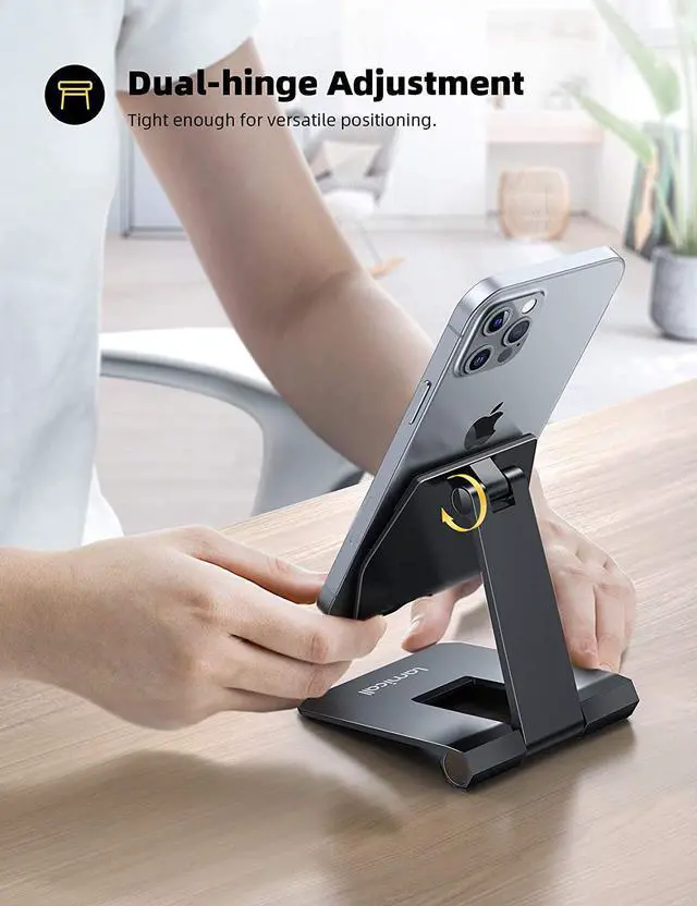 Alt view image 4 of 7 - Lamicall Adjustable and FoldableCell Phone Stand for Desk