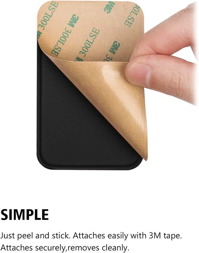 Alt view image 5 of 7 - ICESPRING Cell Phone Pocket Self Adhesive Card Holder Stick On Wallet Sleeve with 3M Adhesive RFID Card ID Credit Card ATM Card Holder for iPhone Android 2 Pack Black