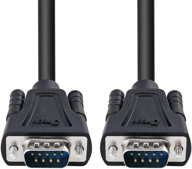 Main image of DTech 15ft DB9 Serial Cable COM Port Male to Male RS232 Straight Through 9 Pin Data Cord