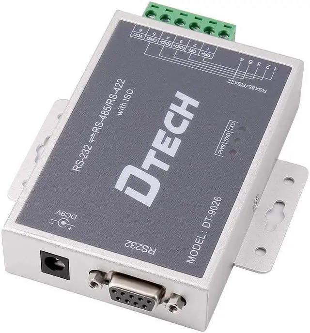 Alt view image 2 of 7 - DTECH Active Isolated RS232 to RS485 RS422 Converter with RJ45 Serial Port Terminal Board Power Adapter DB9 Cable Optical Isolation Protection 2.5kV