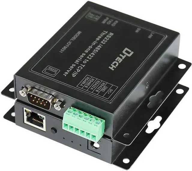 Main image of DTECH Serial to Ethernet Converter Adapter RS232 RS422 RS485 to TCP IP Device Server Supports DHCP DNS Modbus RTU/TCP 10/100M Power Over Ethernet POE