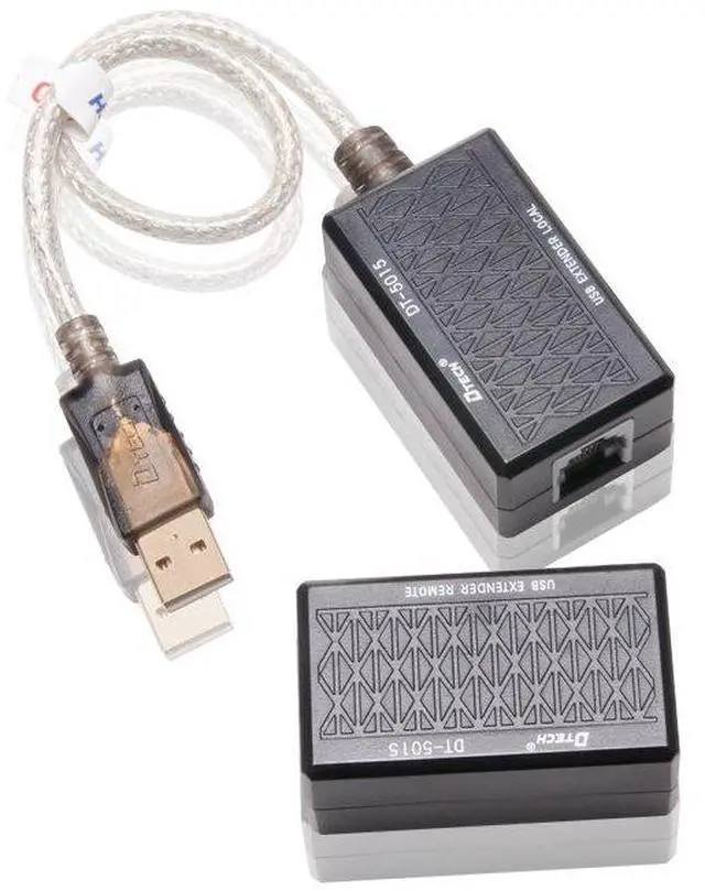 Alt view image 6 of 7 - DTECH USB Extension Adapter USB to RJ45 Extender Over Cat5 Cat5e Ethernet Cable Set Connection up to 200ft
