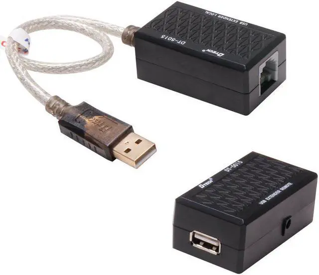 Main image of DTECH USB Extension Adapter USB to RJ45 Extender Over Cat5 Cat5e Ethernet Cable Set Connection up to 200ft