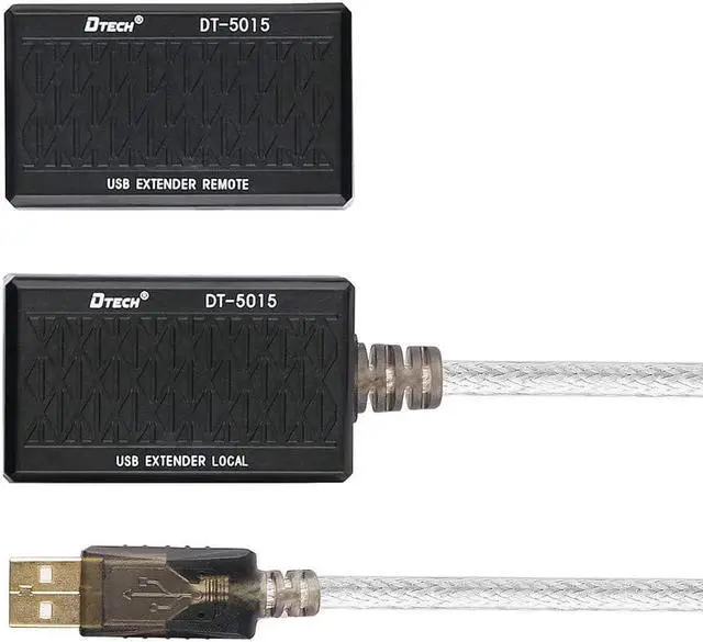 Alt view image 2 of 7 - DTECH USB Extension Adapter USB to RJ45 Extender Over Cat5 Cat5e Ethernet Cable Set Connection up to 200ft