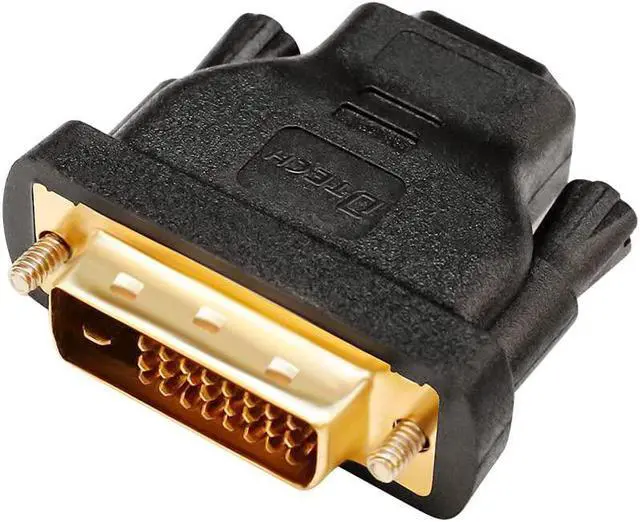 Main image of DTech DVI to HDMI Adapter DVI Male to HDMI Female Bi-Directional DVI-D Port Converter 4K 1080P Gold Plated Connector
