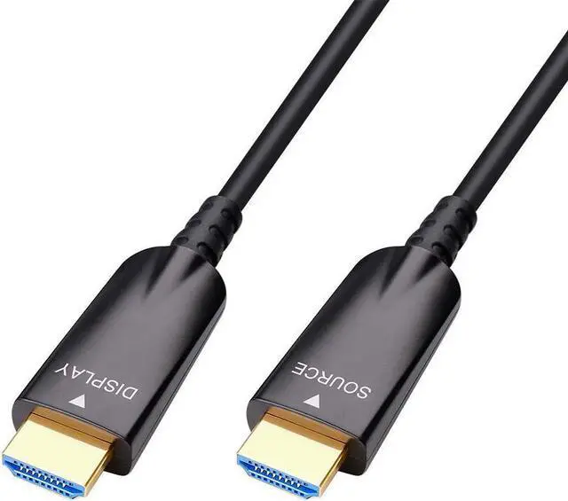 Main image of 75ft Fiber Optic HDMI Cable with 4K 30Hz and 1080p 60Hz HD Video 3D ARC HDCP CEC High Speed Supported (75 Feet, Black) compatible with DVD Player, computer monitor, gaming console, TV