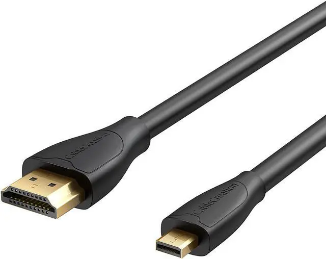 Main image of CableCreation 4K Micro HDMI to HDMI Cable Adapter, 4K 60Hz Ethernet 3D Audio Return, Compatible with GoPro Hero 8/7/6/5, Raspberry Pi 4, A6000, A6300, Nikon Camera, Lenovo Yoga 3 Pro, Yoga 710, 6ft