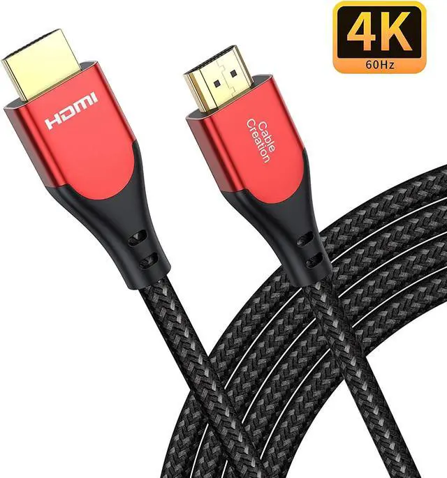 Alt view image 6 of 7 - 2 Pack HDMI Cable Gray 3.3 ft+Red 6.6ft, CableCreation HDMI 2.0 Cable, High-Speed 18Gbps, 4K HDR, 3D, 2160P, 1080P, Ethernet Support, Compatible with UHD TV, PS5/PS4, Xbox One, Blu-ray, PC, Projector
