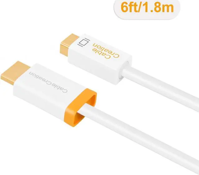 Alt view image 2 of 5 - CableCreation Mini-DVI to HDMI Adapter Cable, Mini DVI 6ft in White for Macintosh