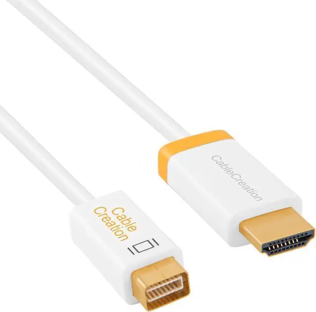 Alt view image 4 of 5 - CableCreation Mini-DVI to HDMI Adapter Cable, Mini DVI 6ft in White for Macintosh