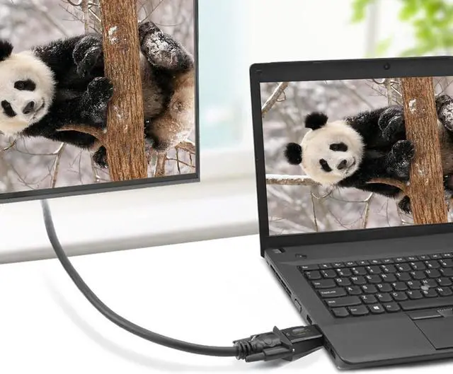 Alt view image 7 of 7 - CableCreation HDMI to VGA Adapter Gold Plated HDMI HDTV to VGA with Audio Converter Male to Female Support 1080P Black