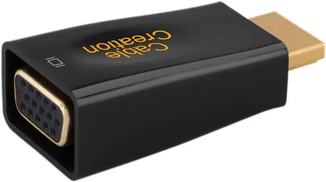 Alt view image 2 of 7 - CableCreation HDMI to VGA Adapter Gold Plated HDMI HDTV to VGA with Audio Converter Male to Female Support 1080P Black